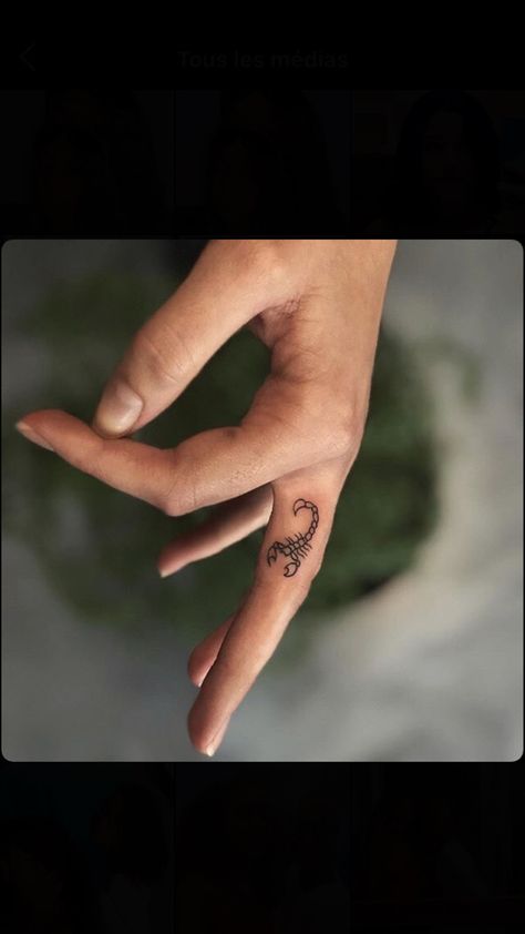 Minimalist Scorpio Tattoo, Scorpio Hand Tattoo, Scorpio Tattoo Minimalist, L Tattoo, Scorpio Tattoo, Scorpio Men, Simplistic Tattoos, Finger Tattoos, Wrist Tattoos