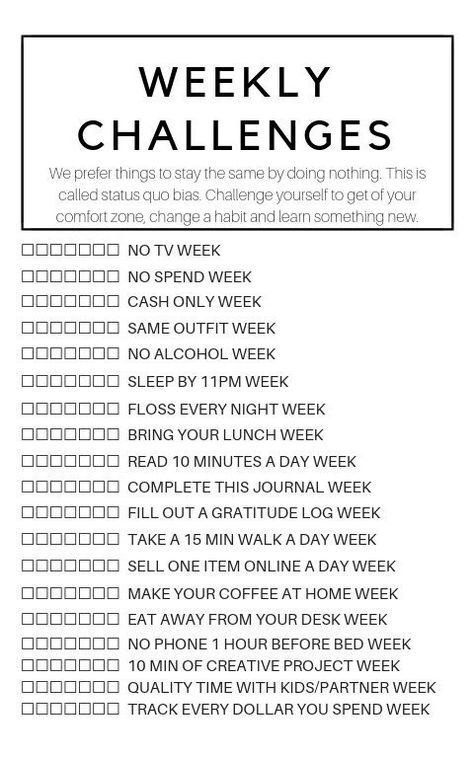 Weekly Challenges, Vie Motivation, Weekly Saving, Self Care Activities, Bullet Journal Inspiration, Marketing Strategies, Self Care Routine, Self Improvement Tips, Journal Prompts