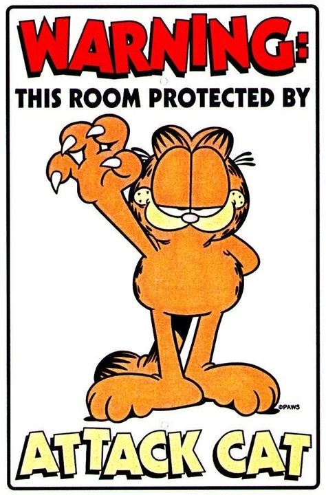 Angry Garfield, Warning Poster, Garfield Quotes, Garfield Wallpaper, Garfield Pictures, Garfield Images, Garfield The Cat, Garfield Cartoon, Garfield Cat