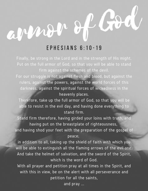 Free Printable: Armor of God Armor Of God Verse, Armor Of God Priscilla Shirer, Amour Of God, Gods Armor, Armor Of God Lesson, God Bible Study, Worship Lyrics, Priscilla Shirer, Ephesians 6 10