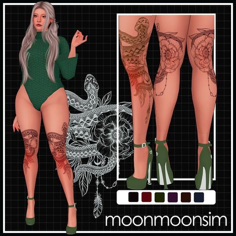 Tattoo N225 | Patreon Sims 4 Colorful Tattoos, Sims 4 Leg Tattoo, Sims 4 Cc Leg Tattoos, Sims 4 Leg Tattoo Cc, Sims 4 Cc Tattoos, Sims 4 Tattoos, Leg Tattoo Men, Leg Tattoo, Female Male