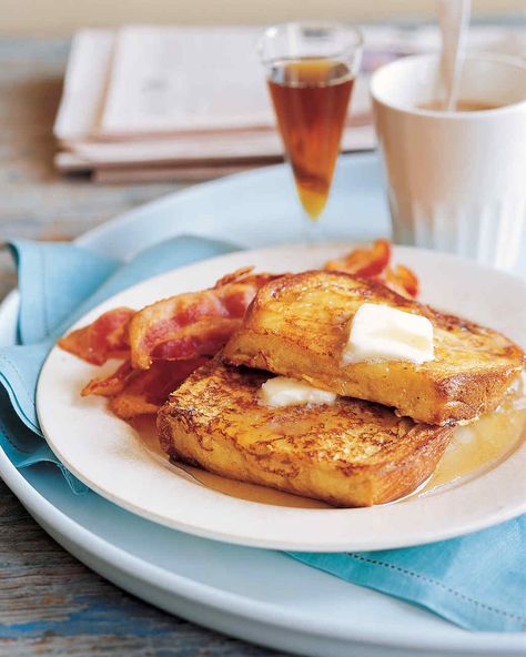 Any dense bread such as challah, brioche, or sourdough will work for this simple French toast recipe. Basic French Toast, Classic French Toast, Martha Stewart Recipes, Make French Toast, What's For Breakfast, French Toast Bake, French Toast Recipe, Breakfast Time, Breakfast Dishes