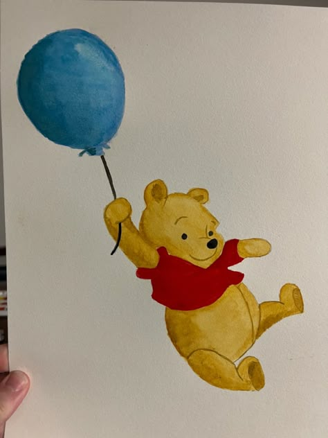 Watercolour Winnie The Pooh, Disney Watercolour Painting, Winnie The Pooh Watercolor Paintings, Disney Watercolor Paintings, Winnie The Pooh Paintings, Watercolor Art Disney, Disney Watercolour, Drawing Ideas Watercolor, Winnie The Pooh Painting