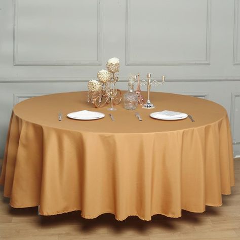 Efavormart 108" Round Polyester Tablecloth for Kitchen Dining Catering Wedding Birthday Party Decorations Events Table Skirts, Wedding Table Linens, Gatsby Theme, Table Overlays, Wedding Party Table, Wedding Party Supplies, Table Skirt, Mantel Redondo, Banquet Tables