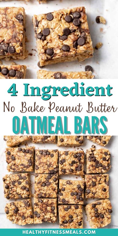 Easy Oatmeal Bars, Granola Easy, Oat Bars Healthy, Rolled Oats Recipe, No Bake Oatmeal, Oatmeal Bars Healthy, Peanut Butter Oat Bars, Recipe Oatmeal, No Bake Oatmeal Bars