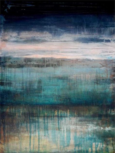 Skies Creep While Marshes Sleep, MELODY FRENCH abstract, contemporary, layered, abstract landscape, modern art - sold - Ocean Abstract Art, Layers Art, Sleepy Blue, Abstract Landscape Art, Landscape Modern, Landscape Abstract, Soyut Sanat Tabloları, 수채화 그림, Watercolor Artists