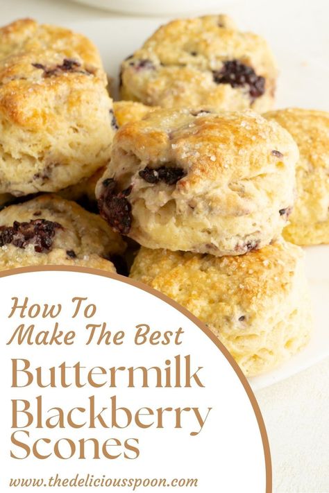 Blackberry Scones Recipe, Buttermilk Scone Recipe, Blackberry Scones, Butternut Squash Bread, Buttermilk Scones, Easy Spring Recipes, Scone Recipes, Lemon Poppyseed Bread, Comfort Desserts