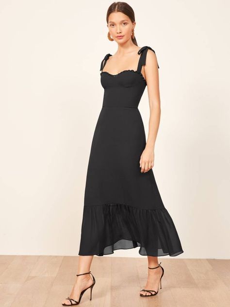 I Tried on 21 Dresses From Reformation, Topshop, and Zara—These 10 Made the Cut | Who What Wear 21st Dresses, Reformation Dress, Midi Ruffle Dress, Blue Maxi, Midi Length Dress, Looks Style, Looks Vintage, Who What Wear, Moda Fashion