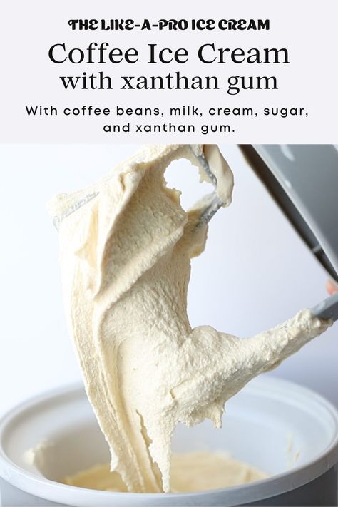 Xanthan Gum Ice Cream, Xanthan Gum Recipes, Best Homemade Coffee, Homemade Coffee Ice Cream, No Egg Ice Cream Recipe, Greek Yogurt Ice Cream, Gum Recipe, Homemade Ice Cream Recipes Machine, Coffee Ice Cream Recipe