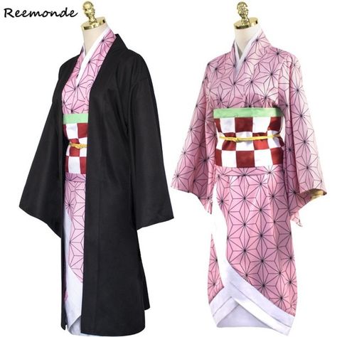 Anime Demon Slayer: Kimetsu no Yaiba Cosplay Costume Kamado Nezuko Kimono Dress Hoodies Sweatshirt Uniform | Wish Nezuko Inspired Outfit, The Mask Costume, Nezuko Cosplay, Anime Demon Slayer, Anime Inspired Outfits, Leotards Ballet, Demon Slayer Kimetsu No Yaiba, Anime Costumes, Kimono Dress