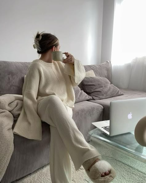 Click the link to shop on Amazon. Casual Long Sleeve Knit Pullover Top and Wide Leg Pants Sweatsuit Lounge Sets Winter Home Outfit, Comfy Home Outfits, Cozy Home Outfit, Lounge Set Outfit, Aesthetic Loungewear, Loungewear Aesthetic, Pajamas Aesthetic, Home Fits, At Home Outfits