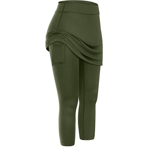 Wearing The Pocket Skirted Legging to enjoy a worry-free experience! Breathable stretchy fabric provides a comfy dry feeling when you are going for outdoor activities!Tummy control waistband that contours your body and shape retention. Makes you in a slimmer look without any tight or uncomfortable feeling. Functional inner sides pocket design can securely store all your personal belongings! Ideal bottom wear in your closet this spring and summer! FEATURES: Sides Pockets - Extra convenient2 inner Affordable Casual Tennis Skirt, Elastic Waistband Leggings, Yoga Tights, Under The Skirt, Sports Skirts, Yoga Capris, Warm Outfits, Active Wear Leggings, Tennis Skirt