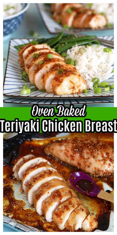 Baked Teriyaki Chicken Breast, Teriyaki Chicken Breast, Chicken Breast Oven Recipes, Chicken Breast Oven, Baked Teriyaki Chicken, Easy Teriyaki Chicken, Teriyaki Recipe, Oven Baked Chicken Breasts, Chicken Breast Recipes Baked