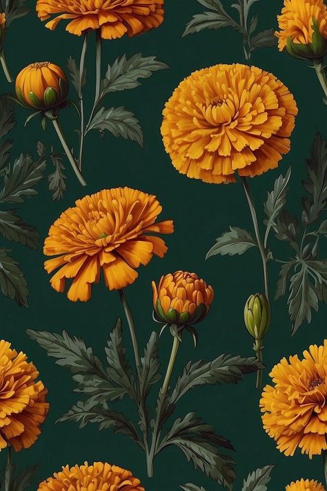 Vintage marigold art - set of 3
#VintagePatternLove #RetroInspiration #NostalgicDesigns #ThrowbackTextures Marigold Nursery, Fun Lockscreen, Green Art Aesthetic, Dylan Sanders, Marigold Aesthetic, Marigold Illustration, Autumnal Wallpaper, Marigold Art, Marigold Wallpaper