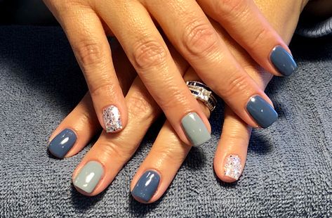 Denim And Diamond Nails, Denim And Diamonds Nails, Denim Blue Nail Designs, Denim Blue Nails, Diamond Theme, Grey Nail Designs, Classy Nail, Diamond Party, Diamond Hair