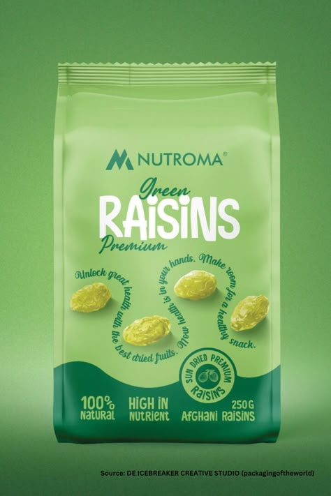 Premium Raisins Packaging Design | Packaging Design Agency Delhi Dry Fruits Logo Design Ideas, Healthy Snack Packaging Design, Dry Food Packaging, Egg Package Design, Dry Fruits Packaging Design, Tropical Packaging Design, Raisin Packaging, Premium Food Packaging Design, Dryfruits Packing Ideas