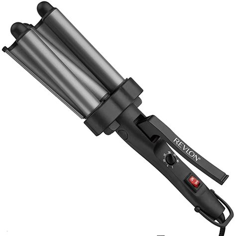 REVLON 3 Barrel Jumbo Hair Waver | Long-Lasting, Natural Looking Waves, (Grey) 3 Barrel Curling Iron, Curling Wand Set, Barrel Curling Iron, Barrel Curls, Hair Waver, Curling Iron Hairstyles, Curling Hair With Wand, Heat Resistant Gloves, Mega Hair