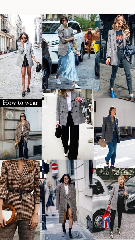 How to wear the checked blazer Blazer Under Coat Outfit, How To Style Blazer, Check Blazer Outfit, Classic Dressing, How To Wear Blazers, Fall Vacations, Check Blazer, Checked Blazer, Fashion Styling