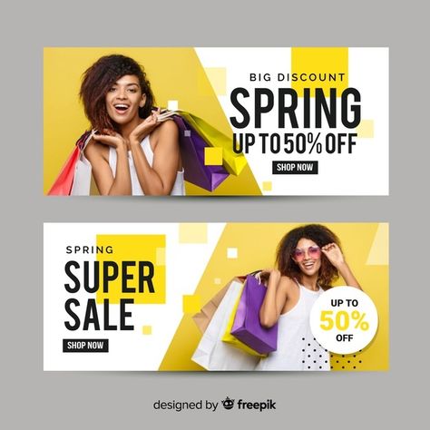 Spring Sale Banner, Website Banner Design, Banner Design Layout, Banner Web, Best Banner, Banner Design Inspiration, Facebook Cover Design, Fashion Banner, Banner Ads Design