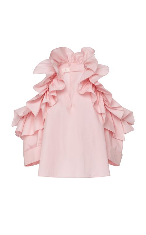 Click product to zoom Tanaa Banaa, Blouse With Frills, Frilled Collar, Poplin Blouse, Frill Tops, Girly Fashion, Blouse Styles, Fashion Tops, Cotton Poplin