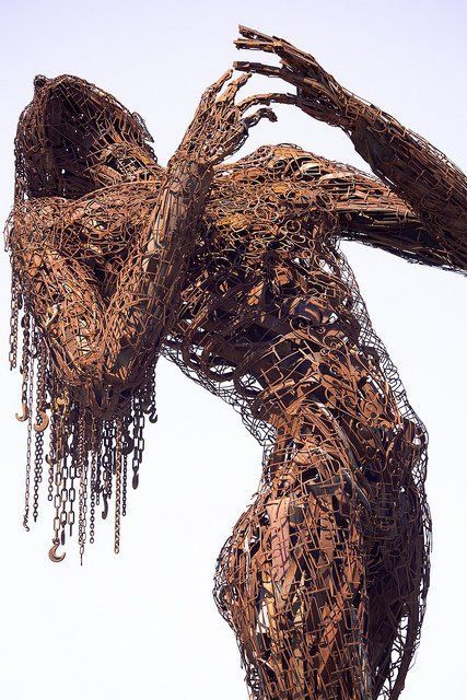 Emotionally Charged Scrap Metal Sculpture                                                                                                                                                                                 More Metal Sculptures, Sculpture Metal, Metal Tree, Wow Art, Recycled Art, Wire Sculpture, Welding Art, Scrap Metal Art, Art Archive