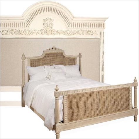 Shabby Chic Furniture | French Country Farmhouse – Belle Escape Shabby Chic Headboard, French Provincial Bed, French Beds, Cottage French Country, Carved Beds, Elegant Outdoor Furniture, Cabinet Buffet, Carved Headboard, Cottage French