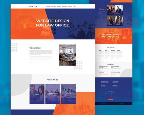 Image result for website layout Blue And Orange Website, Blue And Orange Website Design, Orange Website, Lawyer Website Design, Law Firm Website Design, Lawyer Website, Web Design Layout, Blue Website, Awesome Websites