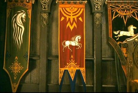 Riders of Rohan hall banners - nice horse designs Riders Of Rohan Lord Of The Rings, Rohan Aesthetic, Lotr Rohan, Riders Of Rohan, Middle Earth Books, Medieval Banner, Into The West, Shield Maiden, Have Inspiration