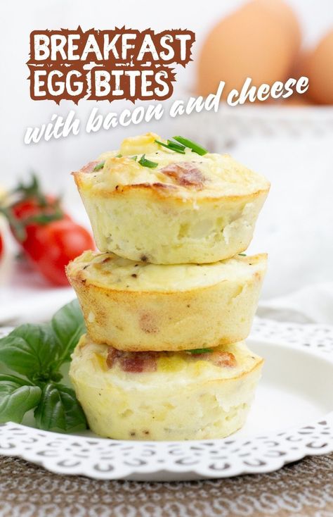 Whip up these easy Bacon Egg Bites with a cheesy center for a breakfast that's both satisfying and portable! Perfect for meal prepping and kids will love them too! Easy Breakfast Egg Bites, Blender Egg Bites, Baked Egg Bites, Egg Bites With Bacon, Bacon Egg Bites, Weekend Brunch Recipes, Cottage Cheese Breakfast, Breakfast Bacon, Egg Bites Recipe