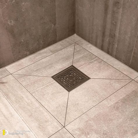 Bathroom Tile Flooring Ideas For Water Flow (Wet Room Drain) - Engineering Discoveries Bathroom Tile Flooring Ideas, Tile Flooring Ideas, Latest Bathroom Tiles Design, Bathroom Wall Tile Design, Bathroom Interior Design Modern, Simple Bathroom Designs, Drain Tile, Bathroom Shower Design, Bathroom Shower Walls