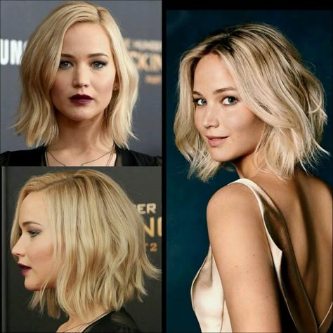 Jennifer Lawrence Hair, Lob Styling, Lob Haircut, Hair Envy, V Cuts, Jennifer Lawrence, Hair Today, Great Hair, Blonde Hair Color