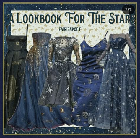 Space Prom Outfit, Celestial Inspired Outfits, Astroacademia Outfits, Whimsigothic Wedding Dress, Fantasy Astronomy Aesthetic Outfits, Galaxy Clothes Aesthetic, Lunarpunk Aesthetic Outfits, Astronomy Outfit Aesthetic, Celestial Party Outfit