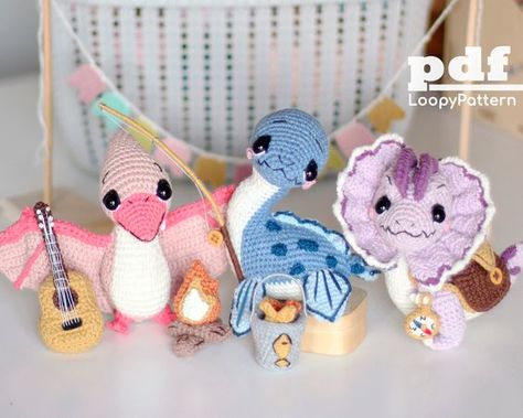 3 in 1 Crochet pattern dinosaurs #3 amigurumi toy, dilophosaurus toy, pterodactyl tutorial, plesiosaurus pdf pattern Сrochet toys patterns #crochettoyspatterns #crochet #crochettoy #crochettoys 1.373 Crochet Dinosaur, Crochet Cow, Dinosaur Pattern, Digital Goods, Fun Crochet Projects, Crochet Motifs, Diy Crochet Projects, Amigurumi Toys, Embroidery Techniques