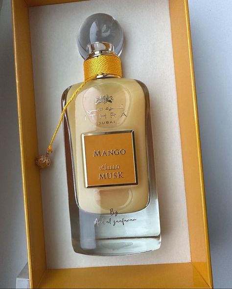 Ithra Dubai - Mango Musk If you are a Lover of mango please don’t miss this! This vibrant fragrance combines ripe mangoes and delicate violet blossoms, exuding warmth and freshness. An absolutely sweet fragrance 🥰 Price : 27,500 To order now send a message to @shop.scentshaven or send a WhatsApp message to 08127006323 Dubai Perfume, Mango Sago, Sweet Fragrance, Perfume Scents, Whatsapp Message, Sweet Fragrances, Perfume Collection, Shopping List, Scents