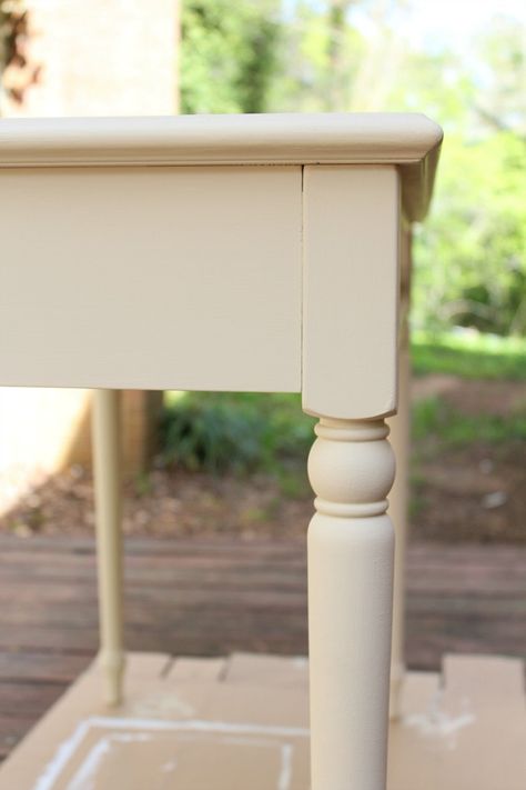 MDF Console Table Repair & Makeover - Sincerely, Marie Designs Console Table Refurbish, Cream Color Console Table, Decoupage Console Table, Painted Demilune Table, Chaulk Paint Console Table, Particle Board Furniture, Mdf Furniture, Painted End Tables, Recycle Crafts Diy