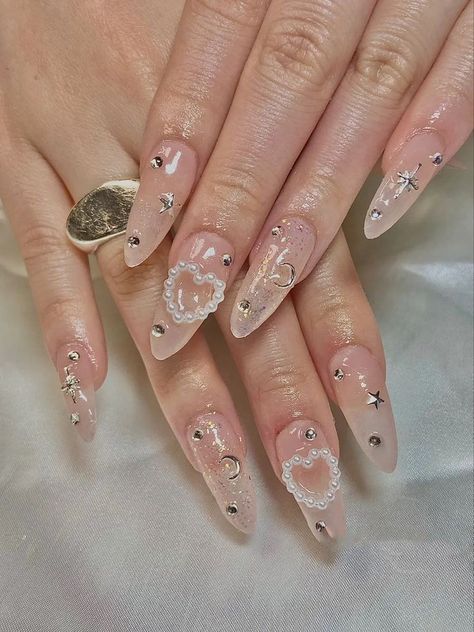 Classy & Aesthetic Baddie Nails | Anime Nails | Trendy Summer Nails 2023 False Nails Designs Aesthetic Baddie Nails, Nail Ideas Charms, Jirai Nails, Nails Inspo Coffin, Korean Glass Nails, Nail Ideas Designs, Long French Tip, Summer Chrome Nails, Swirly Nails