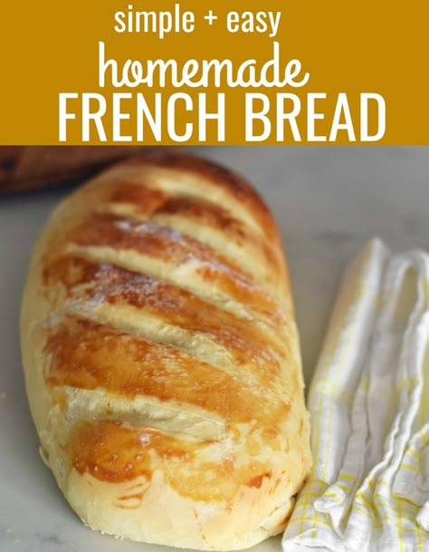 Easy French Bread Recipe, French Bread Loaf, Homemade French Bread, Homemade Bakery, Pembuat Roti, French Bread Recipe, Bread Loaves, Homemade Bread Recipes Easy, Artisan Bread Recipes