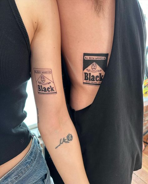 The first tattoos I did at @birds.nest.studio 🖤 matching but not matching brother and sister customs for tanner and kaidyn 🤍 this session was special to me as the three of us go way back and it meant a lot to recreate this piece that kaids painted. For the love of pearl jam before their show in Vancouver a few days ago! Thank you thank you I love you both 🖤🤍 I had an amazing first week at the new studio and I’m so excited for what is to come 🤠 Pearl Jam Tattoo Ideas, Pearl Jam Tattoo, Tatts Ideas, First Tattoos, Owl Tat, Mens Body Tattoos, Traditional Tattoo Flash Art, Mens Body, Brand Ideas