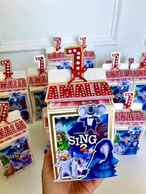 Sing Party, Illumination Sing, Sing 2, Second Birthday Ideas, Music Birthday, Girl Birthday Party, Grad Parties, 2nd Birthday Parties, Favor Boxes