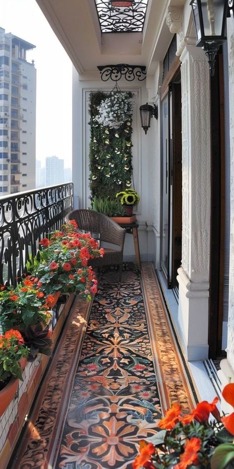 French Balcony Ideas, Balcony Garden Ideas, French Balcony, Clip Art Frames Borders, Juliet Balcony, Terrace Decor, House Balcony Design, Balcony Flowers, Classy Decor