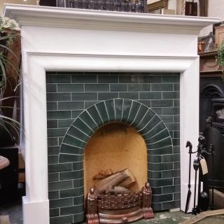 1920/30's tiled fireplace Terracotta Tile Fireplace Surround, 1920 Fireplace, 1960s Fireplace, 1930s Fireplace, Edwardian Fireplace, Fireplace Tile Surround, Fireplace Inserts, Terracotta Tiles, Gas Fires