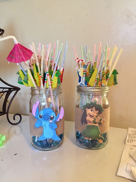 Luau/Lilo and Stitch party Luau Stitch Party, Stitch Birthday Theme Party Ideas, Lilo And Stitch Luau Birthday Party, Stitch Birthday Party Ideas Decoration, Stitch Party Food, Fiesta Lilo Y Stitch, Lilo And Stitch Decorations, Lilo And Stitch Party Ideas, Lilo And Stitch Birthday Party Food