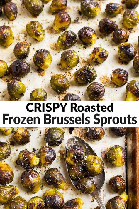 Roast Frozen Brussel Sprouts, Frozen Brussel Sprouts, Frozen Brussels Sprouts, Freezing Brussel Sprouts, Brussel Sprout Chips, Roast Frozen Broccoli, Grey Coats, Sprouts Recipes, Crispy Brussel Sprouts