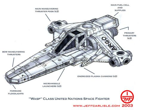 "Wasp" Class United Nations Space Fighter Space Empire, Fantasy Vehicles, Star Wars Infographic, Ship Ideas, Air Ship, Sci Fi Games, Space Fighter, Space Engineers, Sci Fi Spaceships