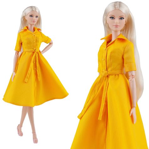 ELENPRIV FA008 yellow dress-shirt for 11 1/2″ Brb Pivotal Made-to-Move FR2 body dolls and similar size dolls Check more at https://www.elenpriv.com/product/elenpriv-fa008-yellow-dress-shirt-for-barbie-pivotal-made-to-move-fr2-body-dolls-and-similar-size-dolls/ Yellow Shirt Dress, Cheap Dresses, Barbie Doll, Yellow Dress, Dress Shirt, Barbie Dolls, Dolls, Yellow