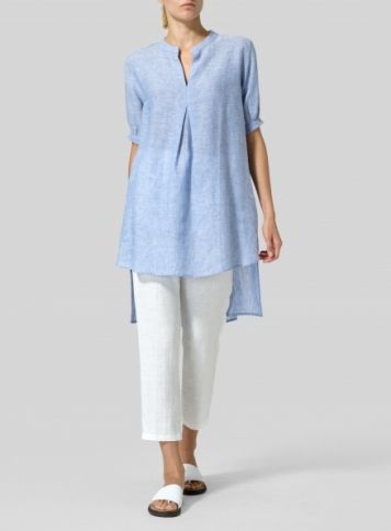 Tunics For Women Classy, Linen Clothes For Women Classy, Top Designs For Women, Linen Long Sleeve Top, Vivid Linen, Classy Plus Size, Linen Top Women, Linen Shirts Women, Linen Tunic Tops