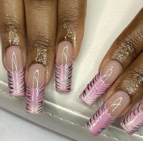 Pink Nail Inspo, Zebra Nails, May Nails, Nails Chrome, Exotic Nails, Gem Nails, Pink Nail, Minimalist Nails, Fabulous Nails