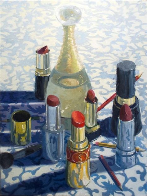 Beauty Counter, Still Life Artists, New Project Ideas, A Level Art Sketchbook, Still Life Images, A Level Art, Makeup Art, Lipsticks, Art Sketchbook