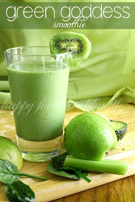 Green Goddess Smoothie, Resep Smoothie, Best Green Smoothie, Protein Smoothies, Fitness For Women, Happy Food, Milk Shakes, Workout Diet, Happy Foods