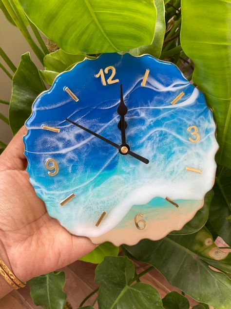 Ocean theme resin table clock Ocean Theme Resin Clock, Resin Table Clock, Resin Clock, Ocean Theme, Table Clock, Resin Table, Ocean Themes, Resin Art, Art Ideas